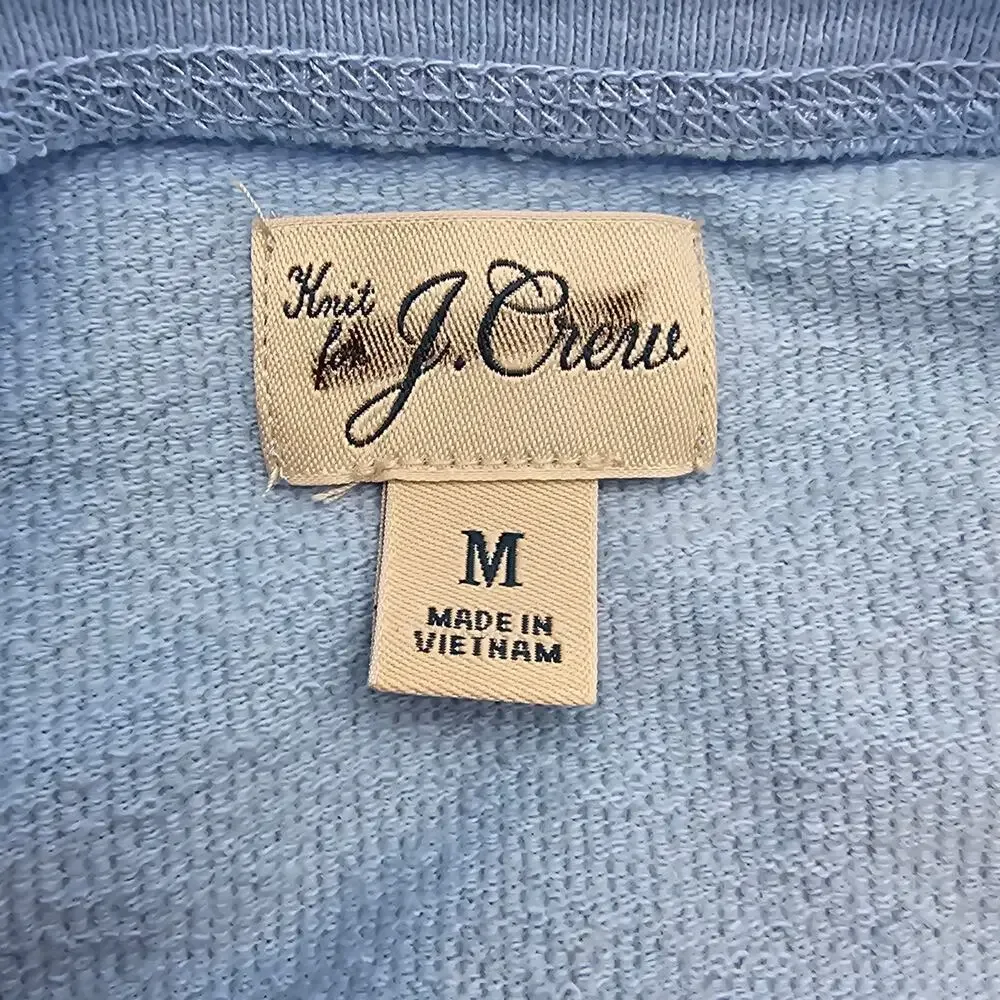 J. Crew Mens size M Long Sleeve Textured Crewneck Sweater Tee Blue BW407 NEW